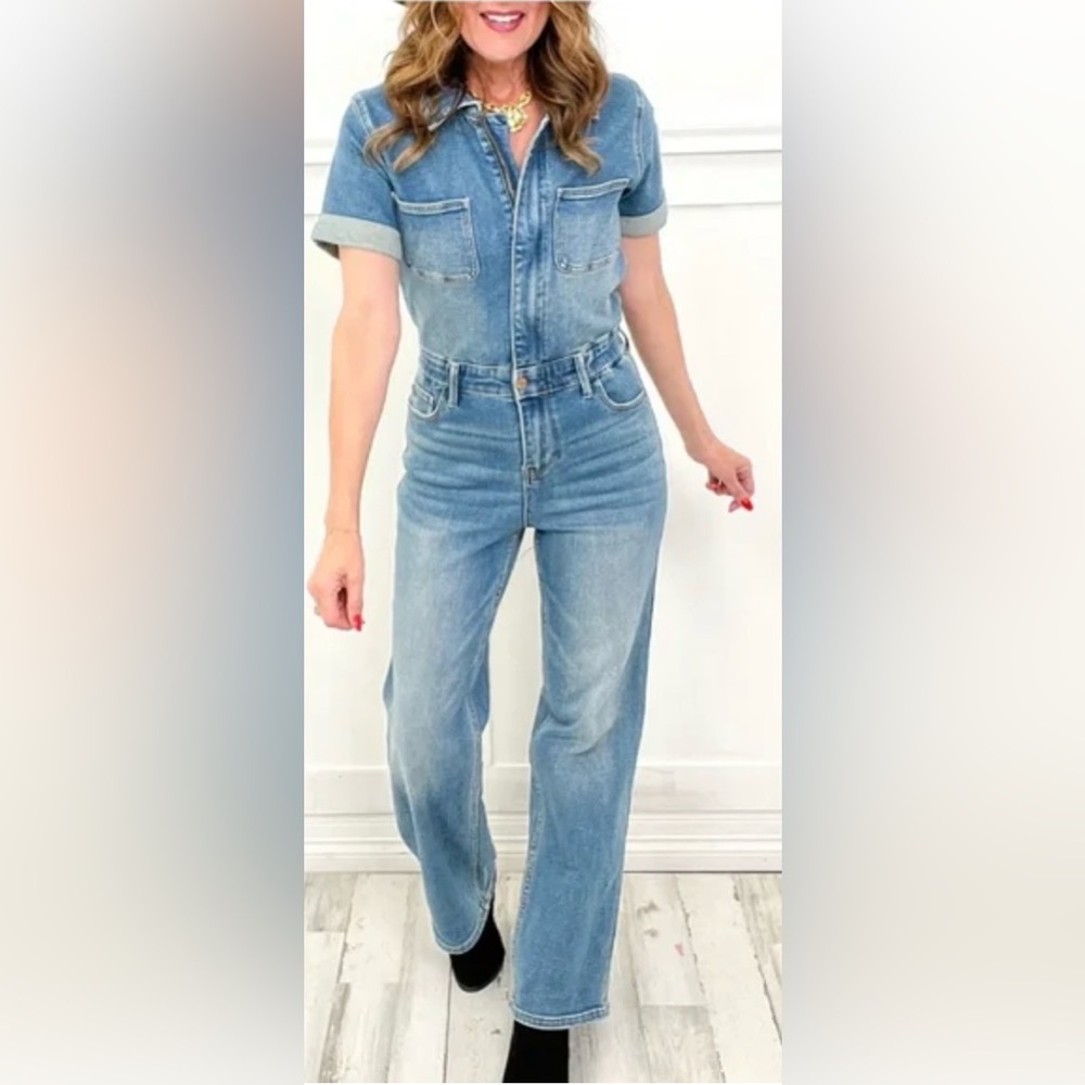 Judy Blue Denim Bootcut Jumpsuit New Small